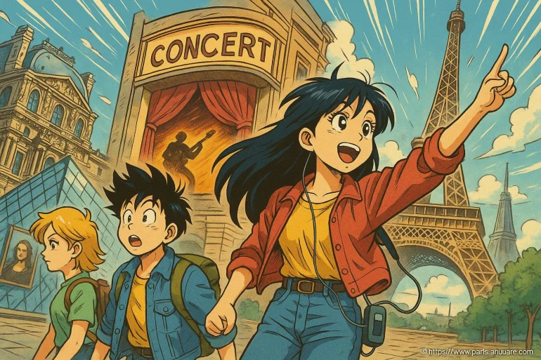 Jeunes touristes animés à Paris