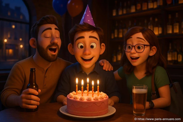 Anniversaire jeune homme avec gâteau bougies