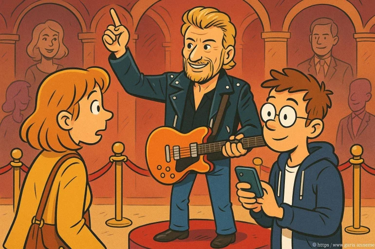 Statue de musicien avec guitare électrique